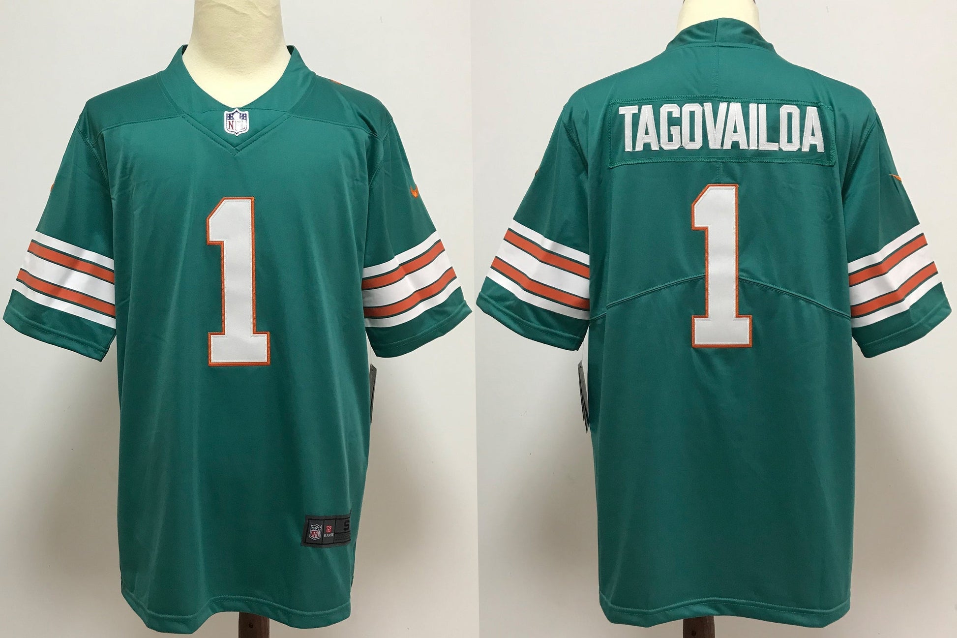 Men's Miami Dolphins Tua Tagovailoa #1 Green Alternate Game Jersey1 football jersey product view 1