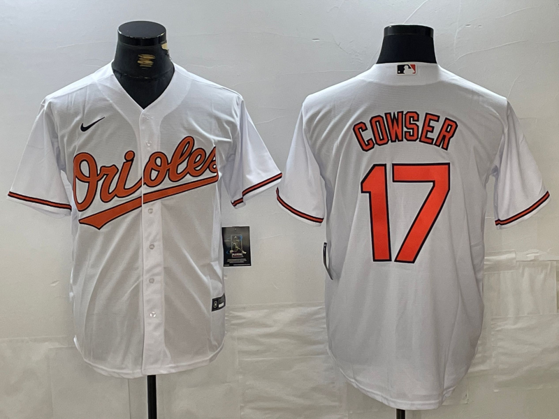 Men's Baltimore Orioles Colton Cowser #17 White Replica Player Jersey1 baseball jersey product view 1