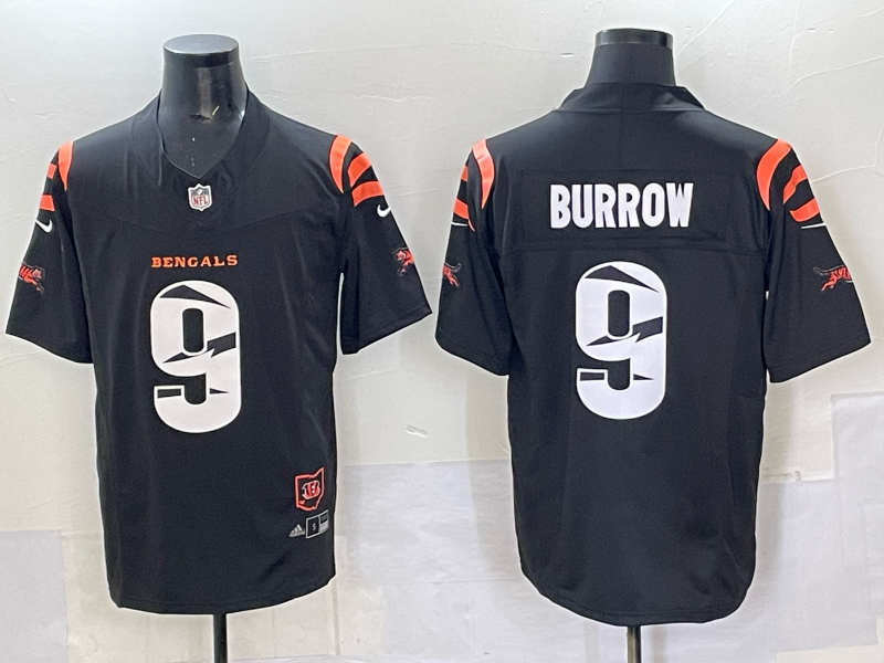 Men's Cincinnati Bengals Joe Burrow #9 Black Vapor F.U.S.E. Limited Jersey2 football jersey product view 1