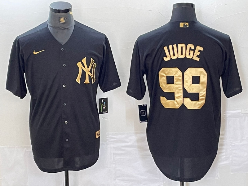 Men's New York Yankees Aaron Judge #99 Black Limited Player Jersey1 baseball jersey product view 1