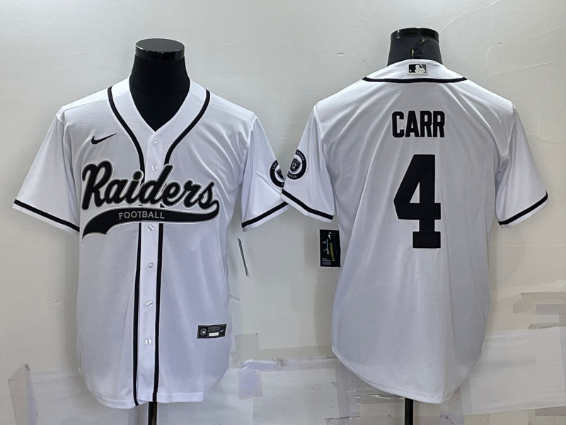 Men's Las Vegas Raiders Derek Carr #4 White Game Jersey1 Joint Edition football jersey product view 1