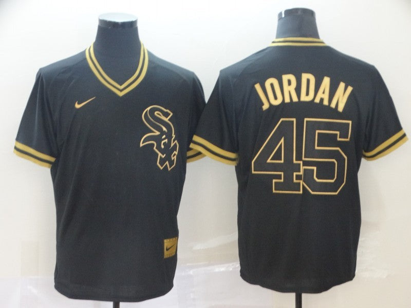 Men's Chicago White Sox Michael Jordan #45 Black Replica Game Jersey1 basketball jersey product view 1