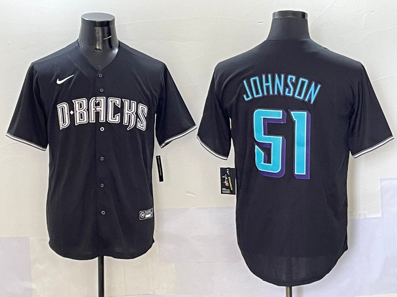 Men's Arizona Diamondbacks Randy Johnson #51 Black Player Jersey baseball jersey product view 1