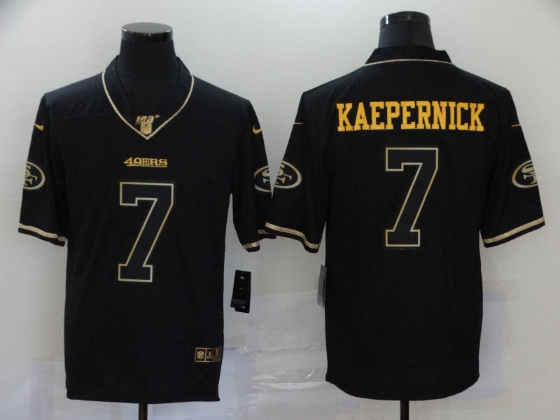 Men's San Francisco 49ers Colin Kaepernick #7 Black Authentic Game Jersey1 football jersey product view 1