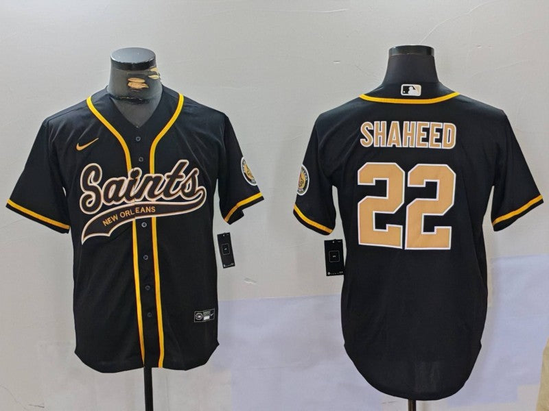 Men's New Orleans Saints Rashid Shaheed #22 Black Game Jersey1 football jersey product view 1
