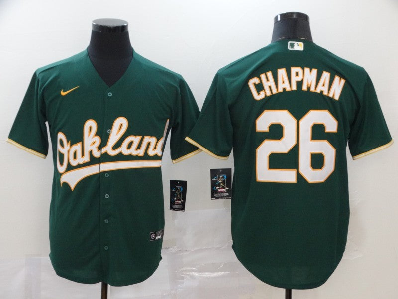 Men's Oakland Athletics Matt Chapman #26 Green Replica Baseball Jersey1 baseball jersey product view 1