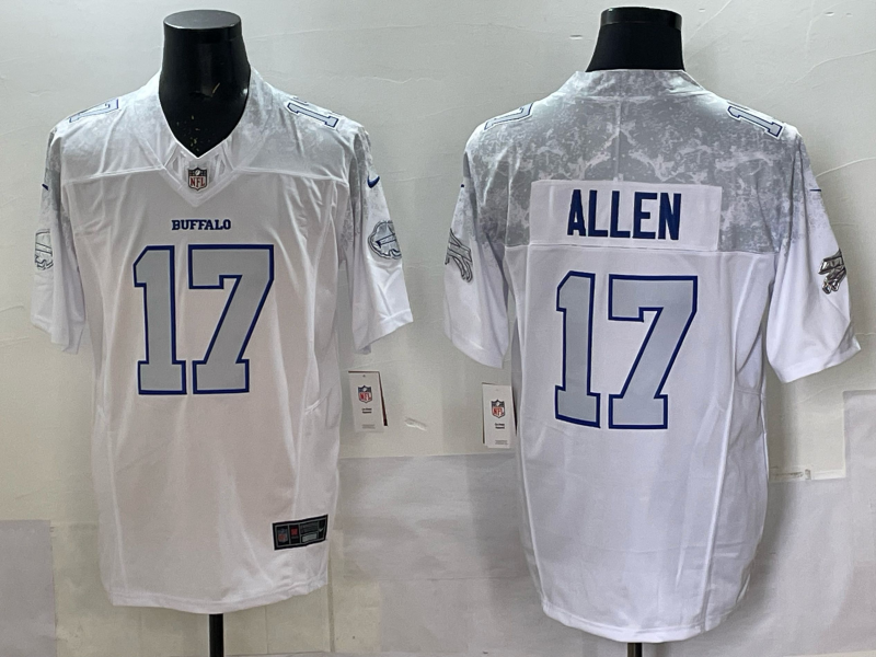 Men's Buffalo Bills Josh Allen #17 White 2025 Rivalries Collection Limited Jersey football jersey product view 1