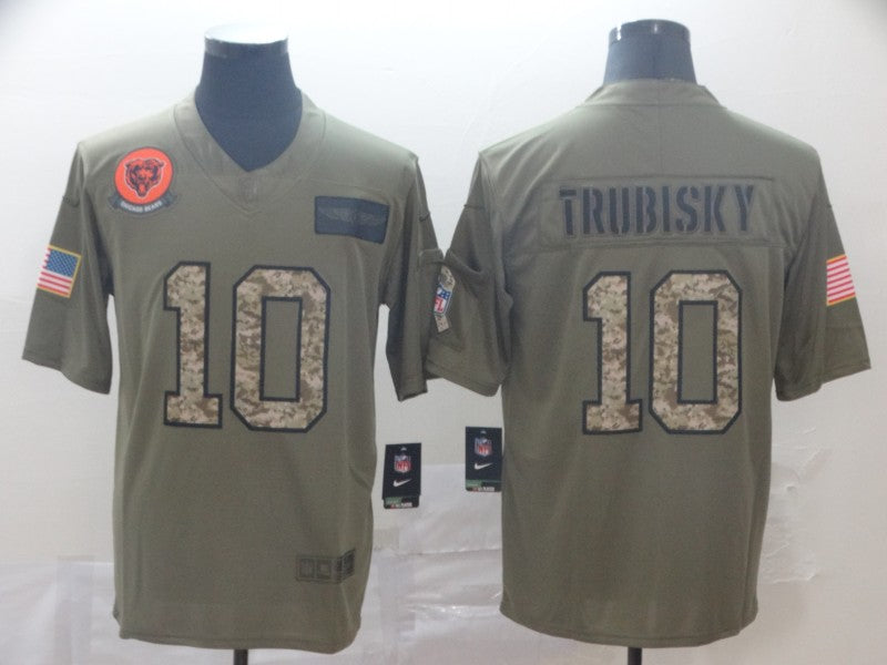 Men's Chicago Bears Mitch Trubisky #10 Brown Team Game Jersey1 football jersey product view 1