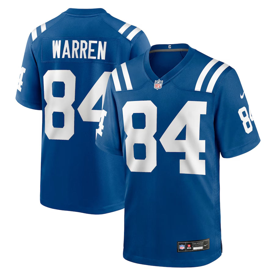 Men's Indianapolis Colts Tyler Warren Nike Royal 2025 NFL Draft First Round Pick Game Jersey football jersey product view 1