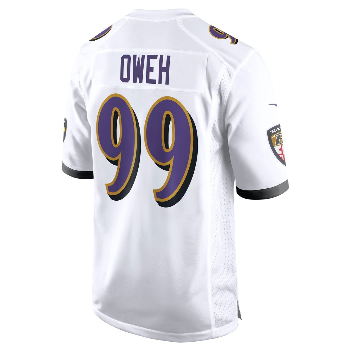 Odafe Oweh Baltimore Ravens Nike Game Jersey - White football jersey product view 3