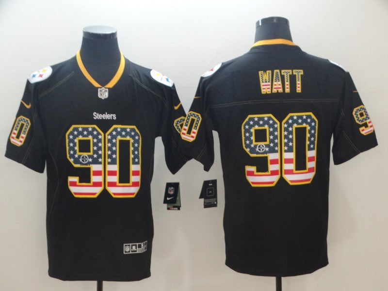 Men's Pittsburgh Steelers T.J. Watt #90 Black Authentic Game Jersey1 football jersey product view 1