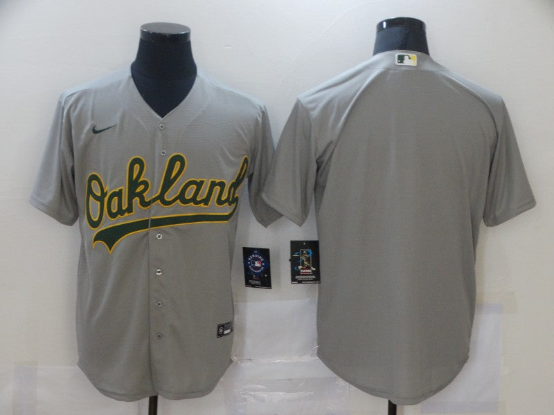 Men's Oakland Athletics Gray Replica Blank Jersey1 baseball jersey product view 1