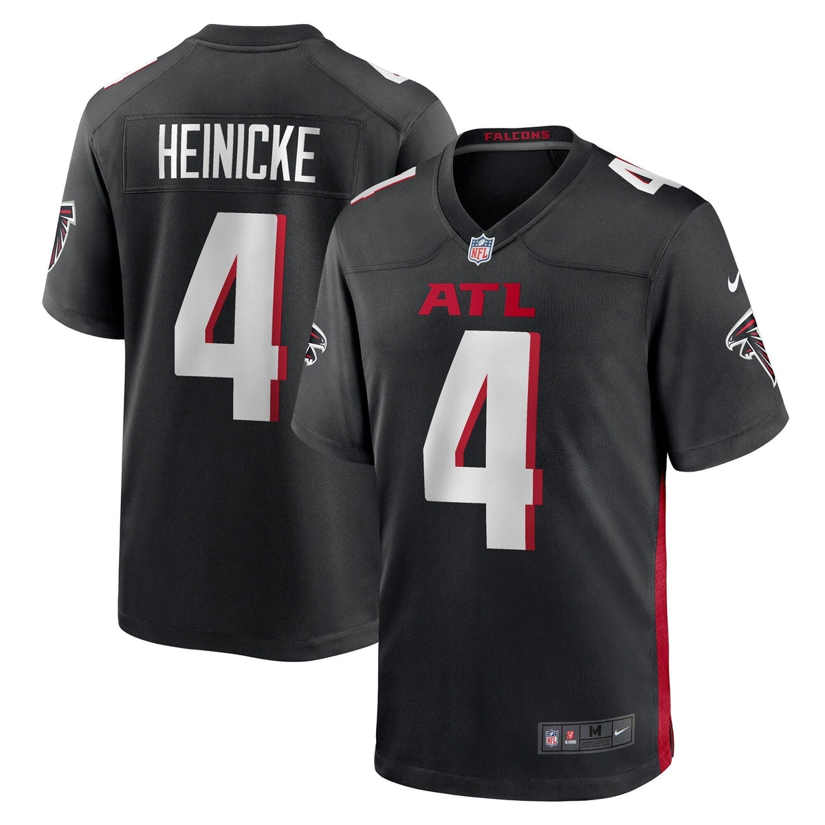 Taylor Heinicke Atlanta Falcons Nike Game Jersey - Black football jersey product view 1