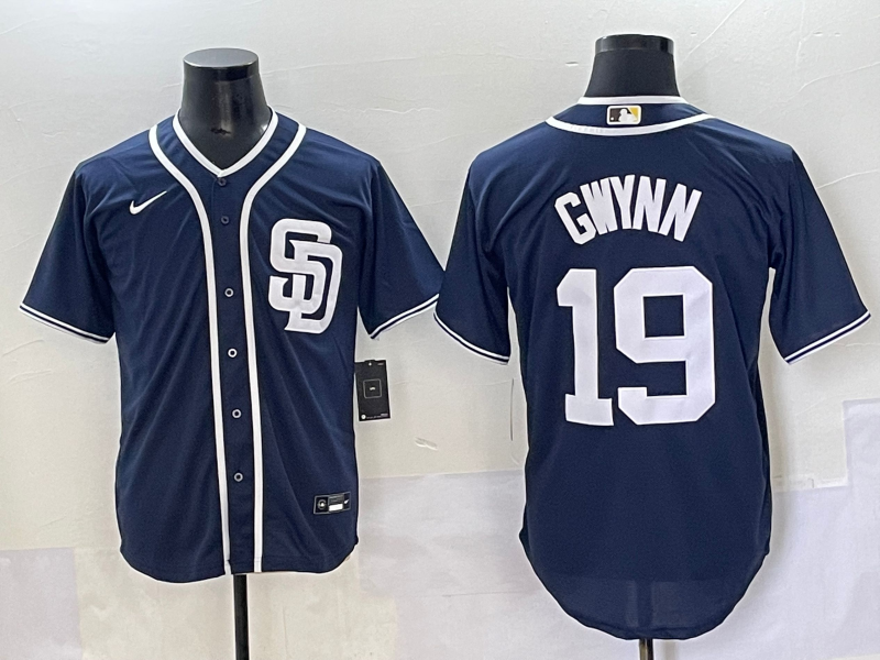 Men's San Diego Padres Tony Gwynn #19 Navy Limited Player Jersey baseball jersey product view 1