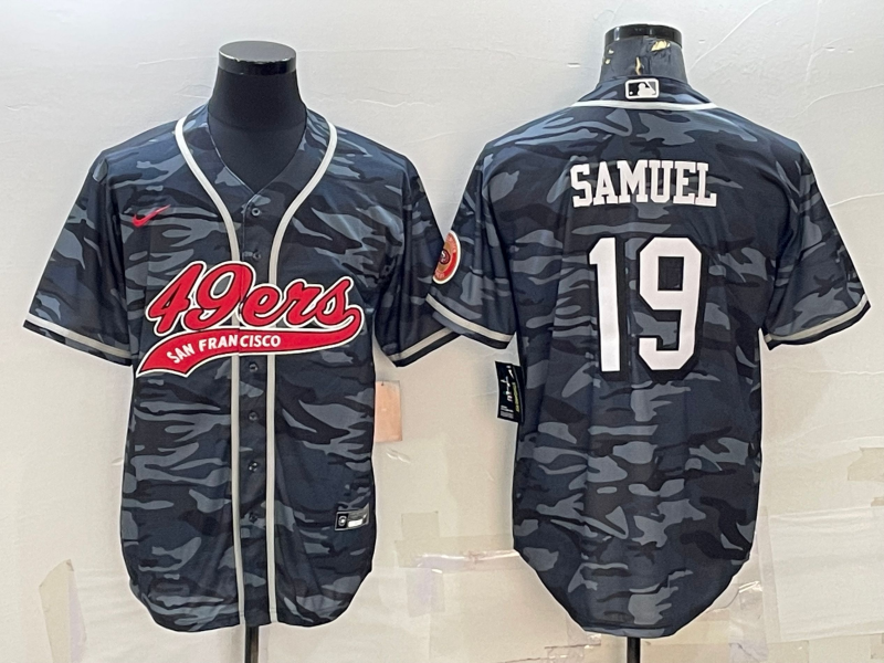 Men's San Francisco 49ers Deebo Samuel #19 Grey Camouflage Game Jersey1 Joint Edition football jersey product view 1