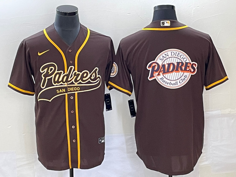 Men's San Diego Padres Brown Replica Player Jersey Joint Edition baseball jersey product view 1