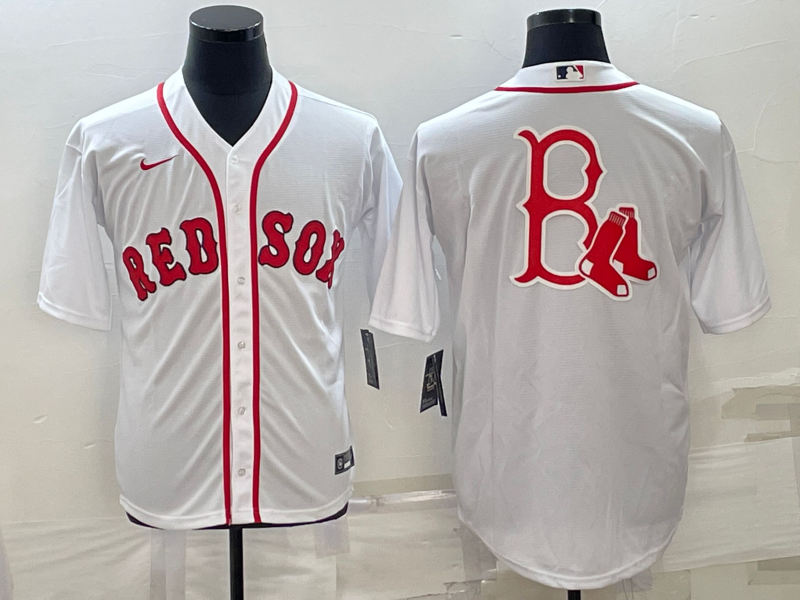 Men's Boston Red Sox White Alternate Replica Player Jersey1 baseball jersey product view 1