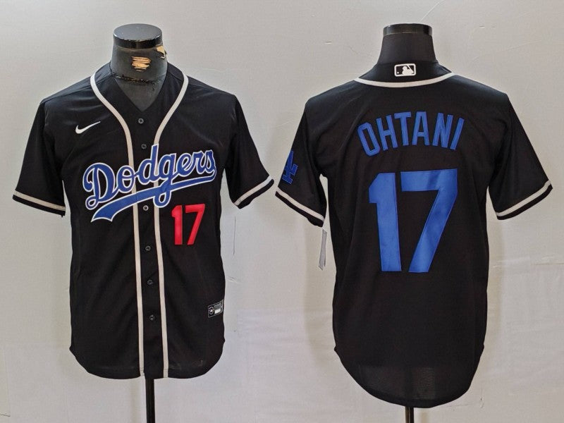 Men's Los Angeles Dodgers Shohei Ohtani #17 Black Game Player Jersey baseball jersey product view 1