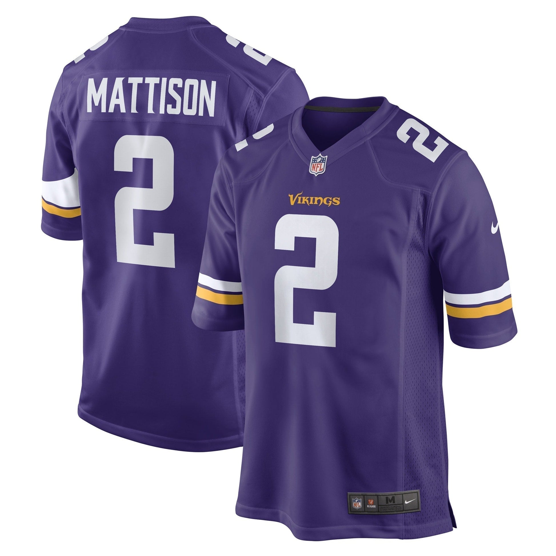 Alexander Mattison Minnesota Vikings Nike Game Jersey - Purple football jersey product view 1