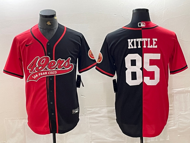 Men's San Francisco 49ers George Kittle #85 Red/Black Game Player Jersey1 Joint Edition football jersey product view 1