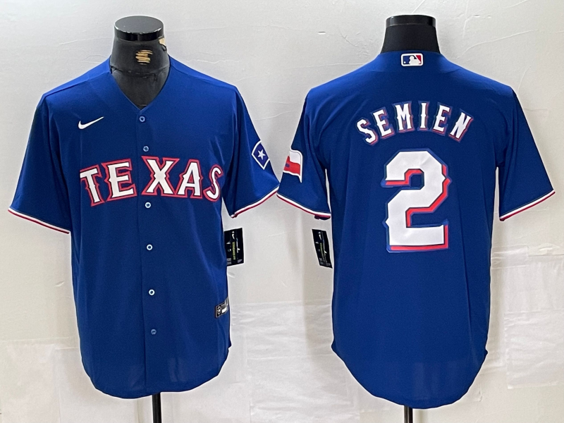 Men's Texas Rangers Marcus Semien #2 Royal Away Replica Player Jersey1 baseball jersey product view 1