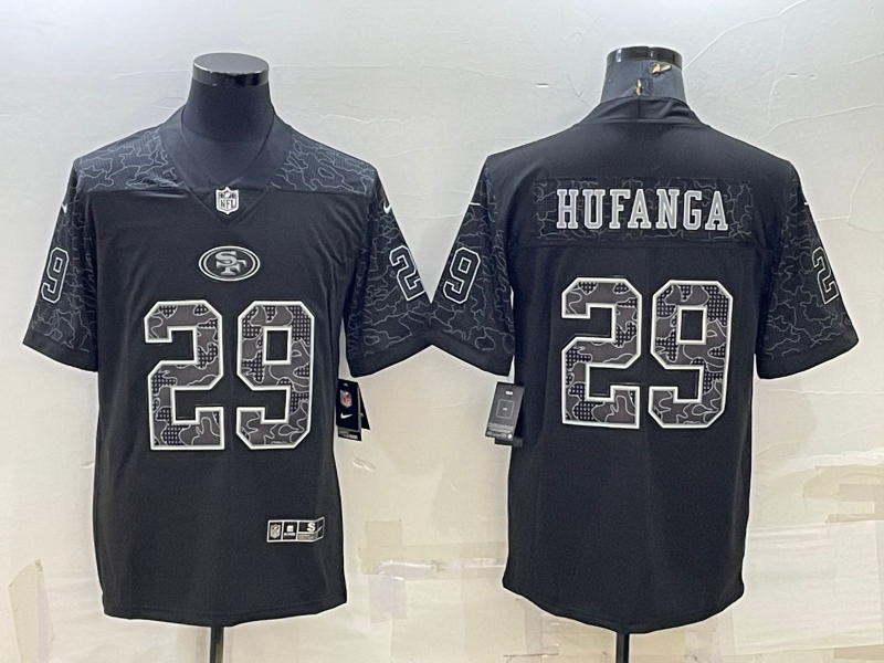 Men's San Francisco 49ers Talanoa Hufanga #29 Black Retired Player RFLCTV Limited Jersey1 football jersey product view 1