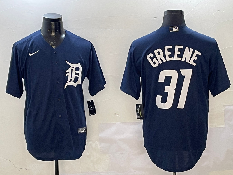 Men's Detroit Tigers Riley Greene #31 Navy Replica Player Jersey baseball jersey product view 1