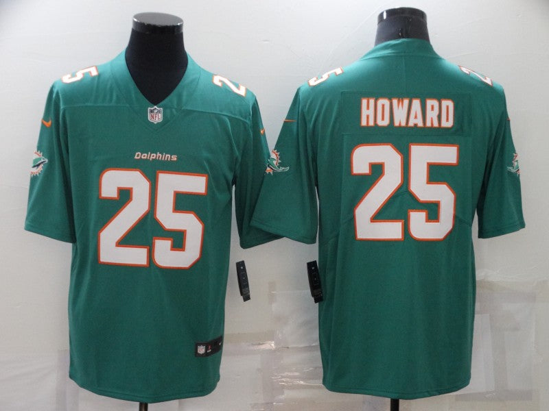 Men's Miami Dolphins Xavier Howard #25 Green Game Jersey1 football jersey product view 1