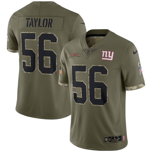 Lawrence Taylor New York Giants 2022 Salute To Service Retired Player Limited Jersey - Olive football jersey product view 1