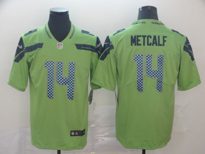 Men's Seattle Seahawks DK Metcalf #14 Green Game Jersey football jersey product view 1