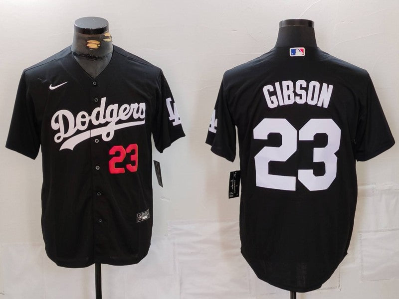 Men's Los Angeles Dodgers Kirk Gibson #23 Black Limited Player Jersey1 baseball jersey product view 1