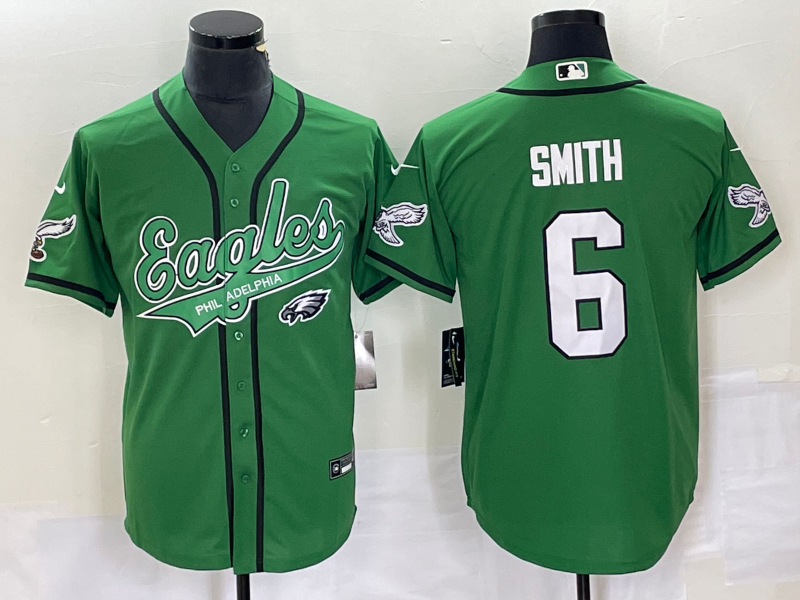 Men's Philadelphia Eagles DeVonta Smith #6 Kelly Green Game Jersey1 Joint Edition football jersey product view 1