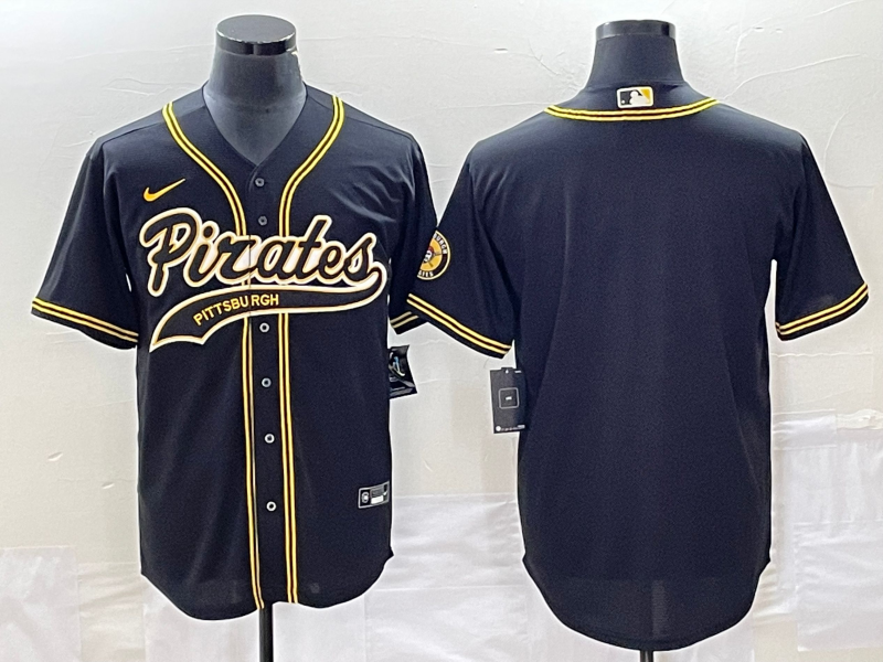 Men's Pittsburgh Pirates Black Blank Replica Jersey1 Joint Edition baseball jersey product view 1