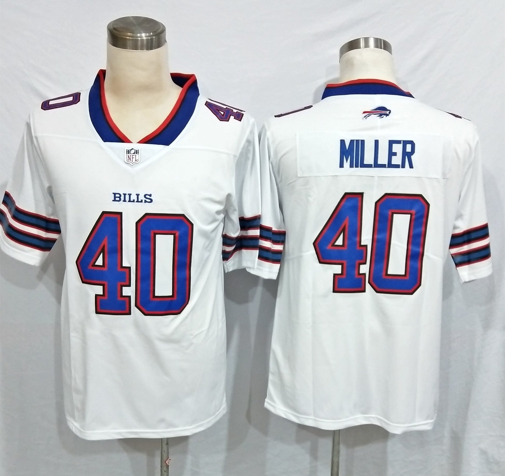 Men's Buffalo Bills Von Miller #40 White Game Jersey1 football jersey product view 1