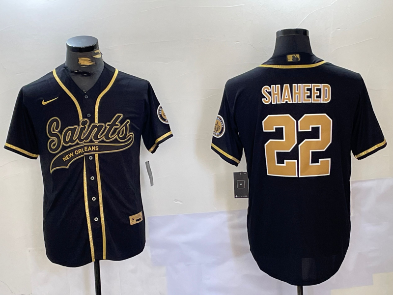 Men's New Orleans Saints Rashid Shaheed #22 Black Player Jersey1 football jersey product view 1
