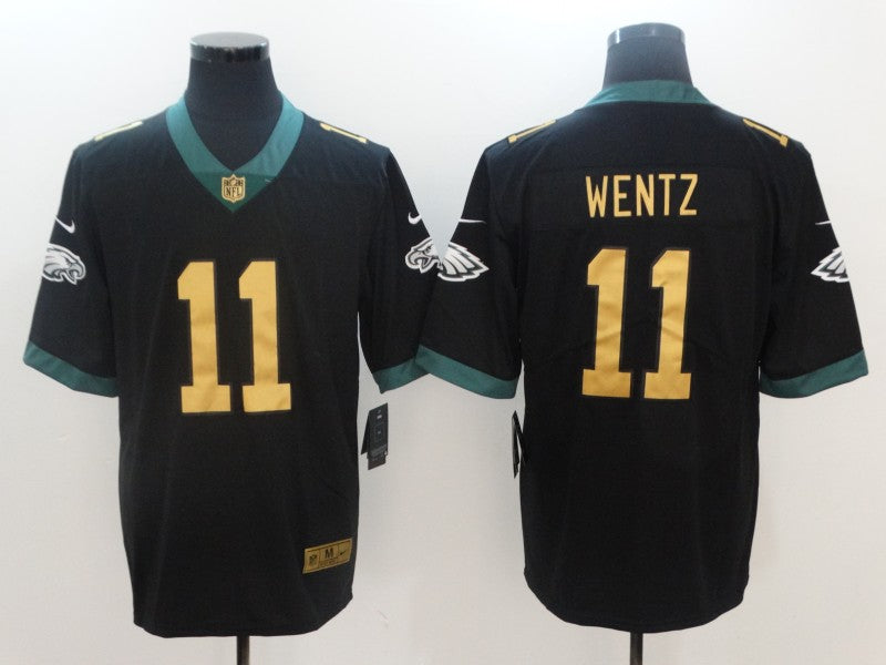 Men's Philadelphia Eagles #11 Carson Wentz Black Player Game Jersey1 football jersey product view 1