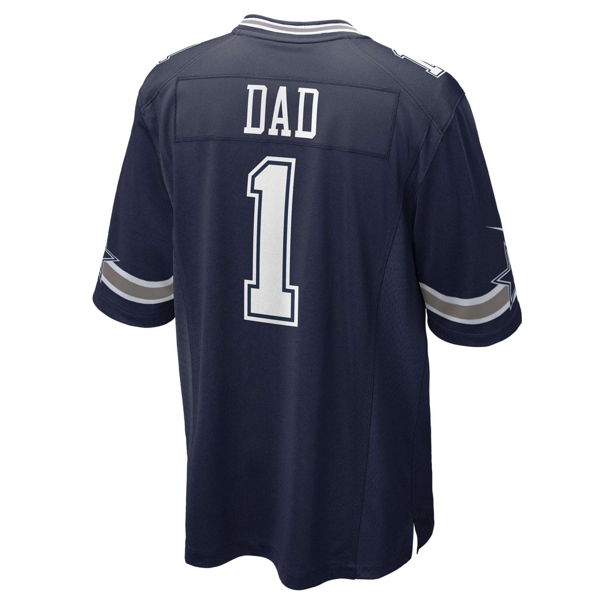 Number 1 Dad Dallas Cowboys Nike Game Jersey - Navy football jersey product view 3