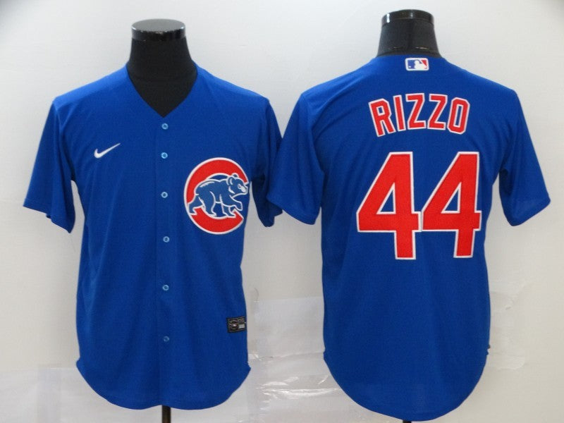 Men's Chicago Cubs Anthony Rizzo #44 Blue Replica Baseball Jersey baseball jersey product view 1