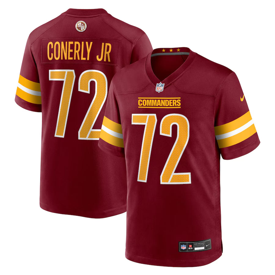 Men's Washington Commanders Josh Conerly Jr. Nike Burgundy 2025 NFL Draft First Round Pick Game Jersey football jersey product view 1