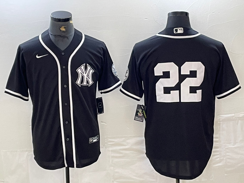 Men's New York Yankees Juan Soto #22 Black Limited Name Jersey1 baseball jersey product view 1