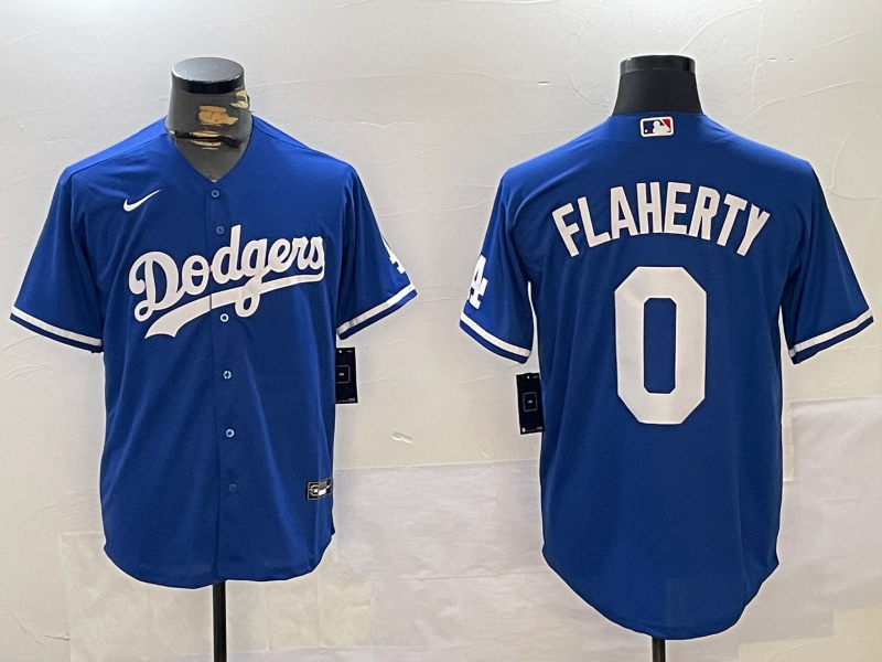 Men's Los Angeles Dodgers Jack Flaherty #0 Royal Alternate Replica Player Jersey1 baseball jersey product view 1