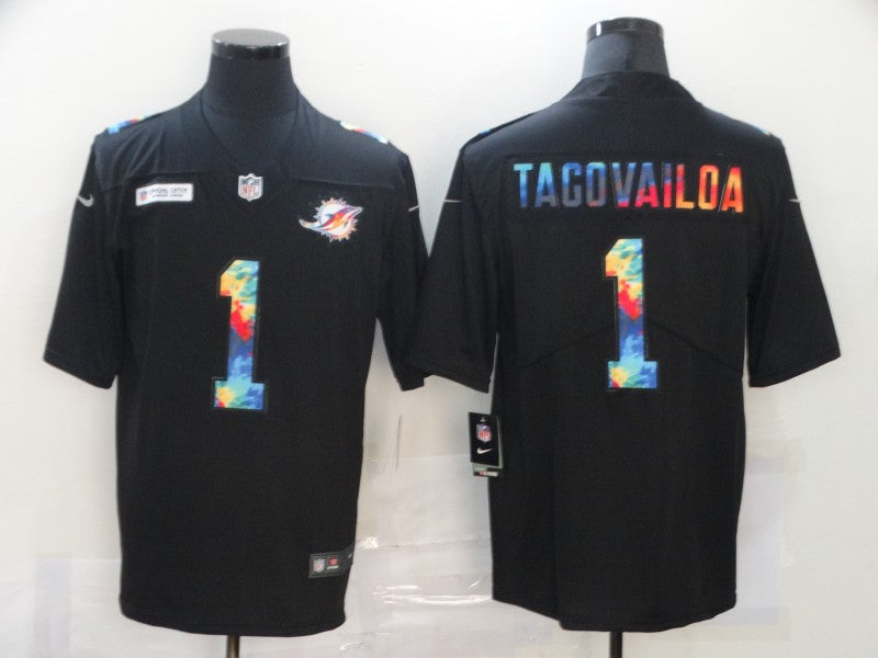 Men's Miami Dolphins Tua Tagovailoa #1 Black Player Game Jersey1 football jersey product view 1