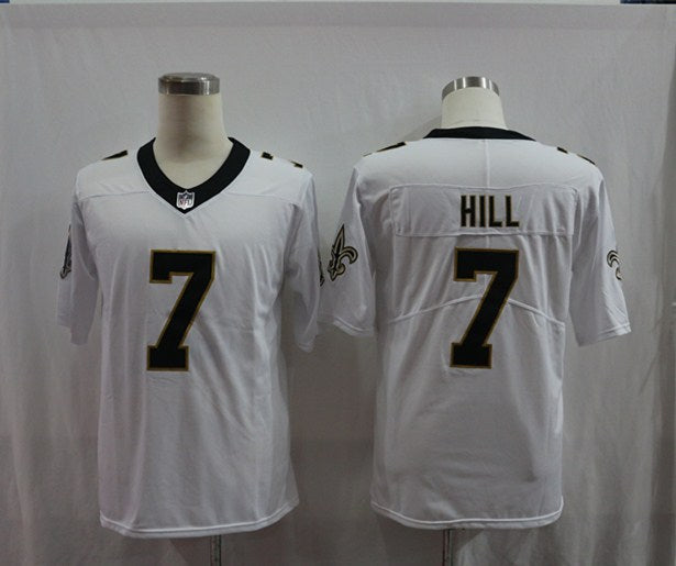 Men's New Orleans Saints Taysom Hill #7 White Game Jersey1 football jersey product view 1