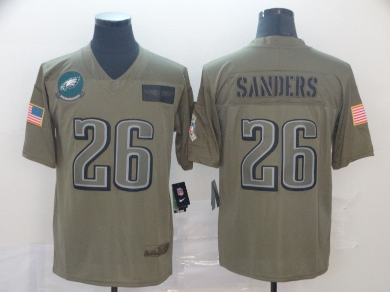 Men's Philadelphia Eagles Miles Sanders #26 Brown Game Jersey1 football jersey product view 1