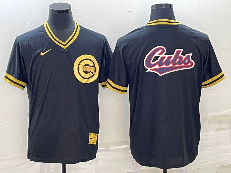 Men's Chicago Cubs Black Alternate Replica Team Jersey1 baseball jersey product view 1