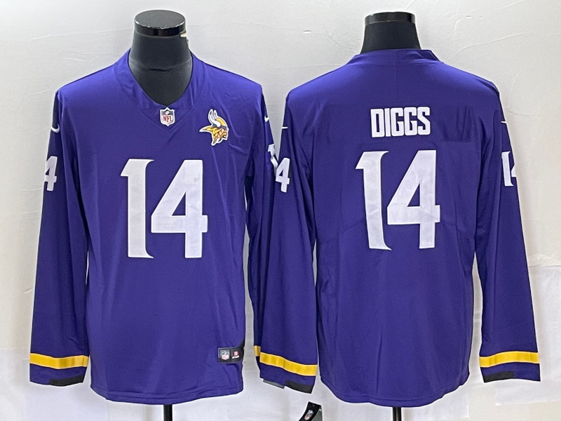 Men's Minnesota Vikings Stefon Diggs #14 Purple Player Jersey1 football jersey product view 1