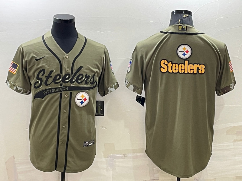 Men's Pittsburgh Steelers Olive 2022 Salute To Service Limited Jersey1 football jersey product view 1