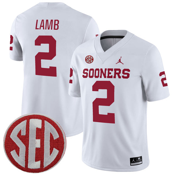CeeDee Lamb Oklahoma Sooners Alumni Player Jersey - White sports jersey product view 1