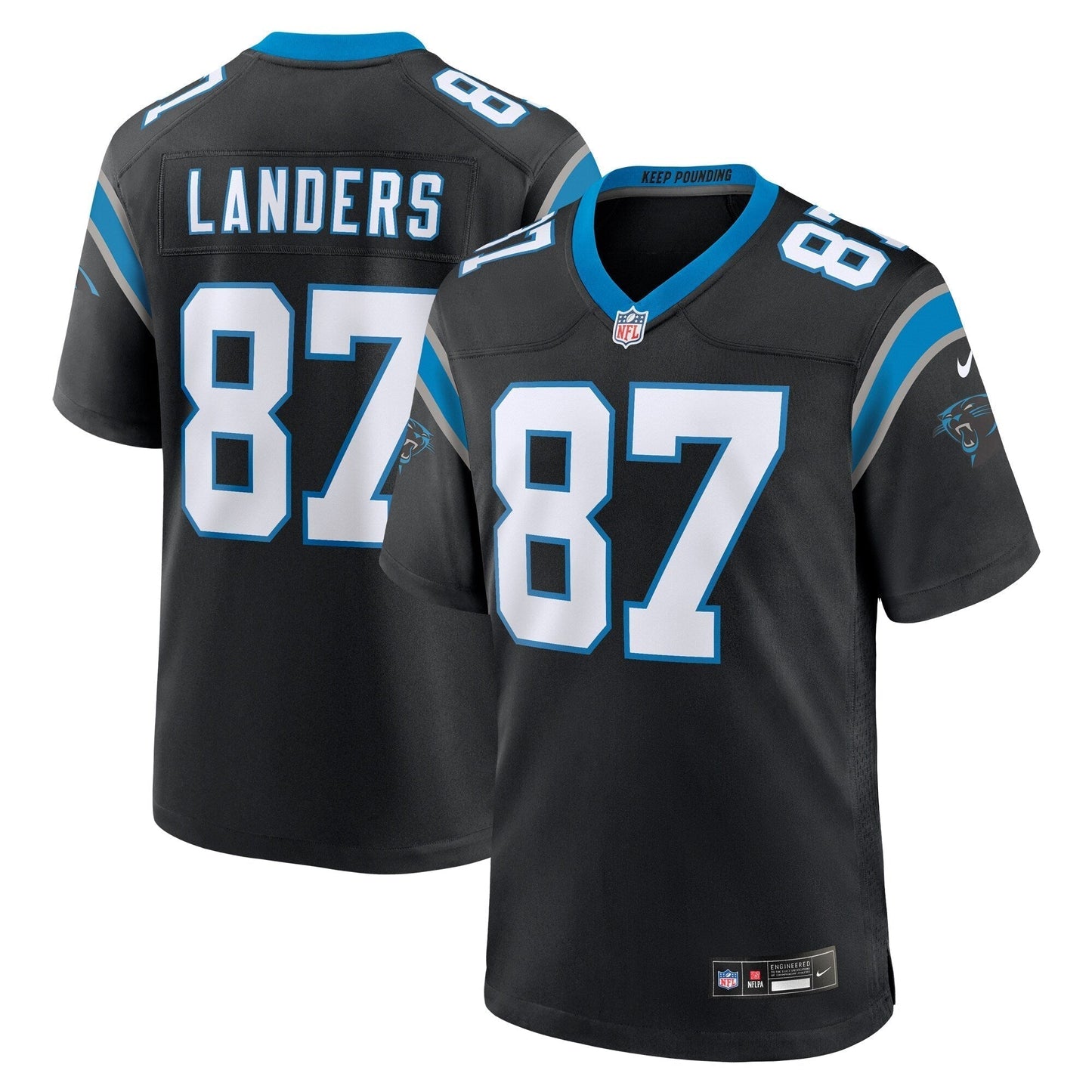 Matt Landers Carolina Panthers Nike Game Jersey - Black football jersey product view 1