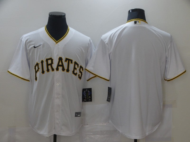 Men's Pittsburgh Pirates White Home Blank Replica Jersey1 baseball jersey product view 1